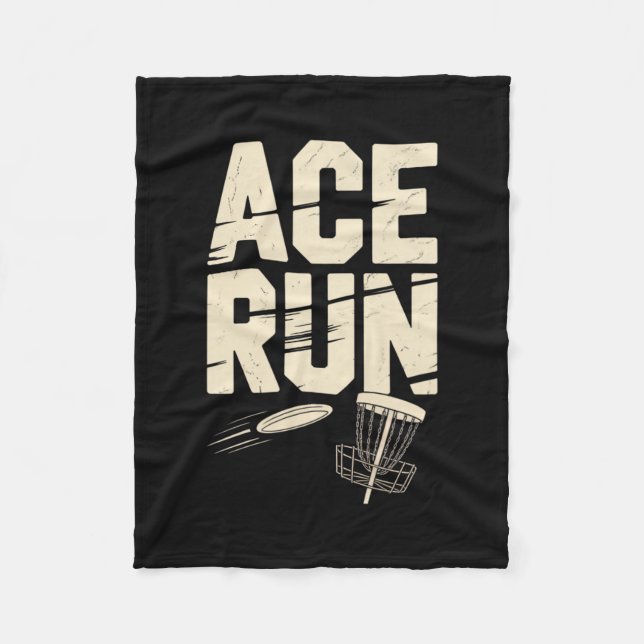 Ace Run Disc Golf Frisbee Sket Chains Retro  Fleece Blanket (Front)
