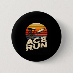 Ace Run Retro Disc Golf Sket Ace Run Sunset  2 Inch Round Button