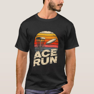 Ace Run Retro Disc Golf Sket Ace Run Sunset  T-Shirt