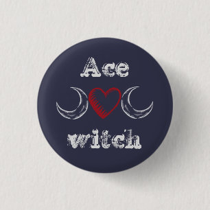 Ace witch (asexual) badge / 1 inch round button