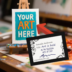 ACEO Template Elegant Professional Artist ATC Info Business Card