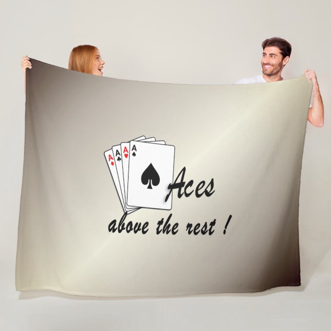 Aces Above the Rest Antique Gold Fleece Blanket (In Situ)