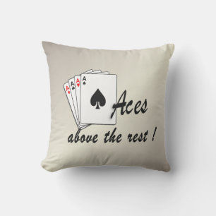 Aces Above the Rest Antique Gold Outdoor Pillow