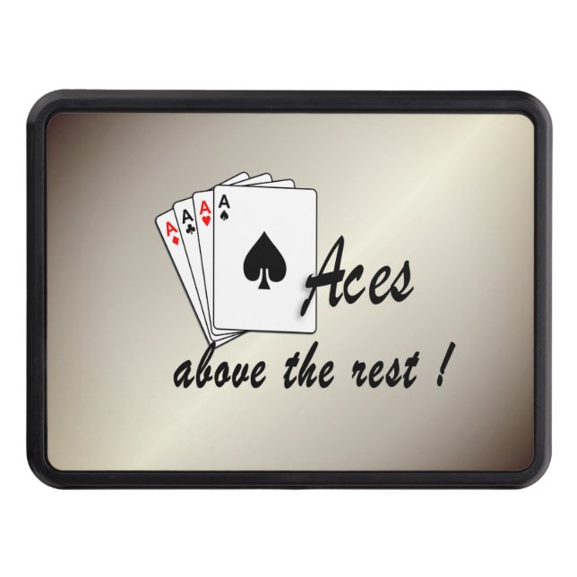 Aces Above the Rest Antique Gold Trailer Hitch Cover (Front)