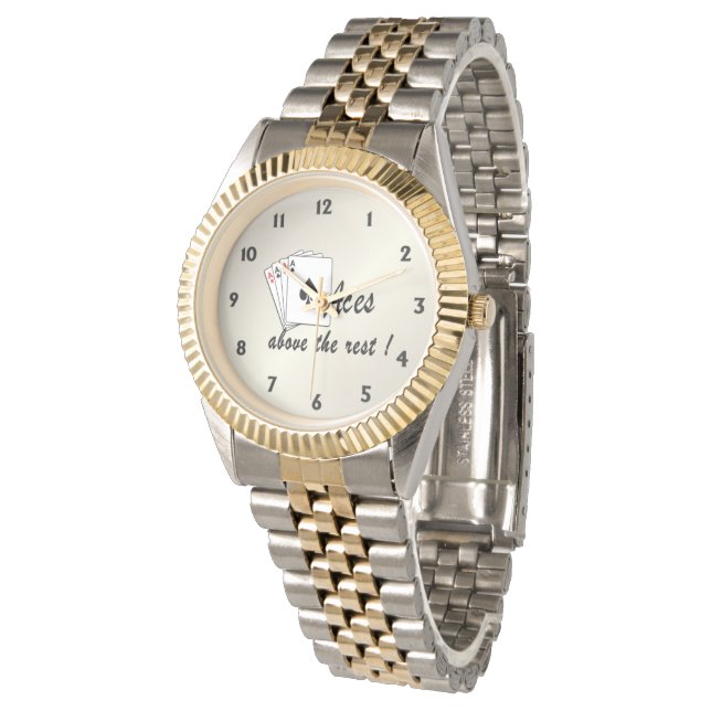 Aces Above the Rest Gold Watch (Angled)