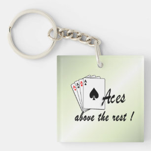 Aces Above the Rest Green Keychain