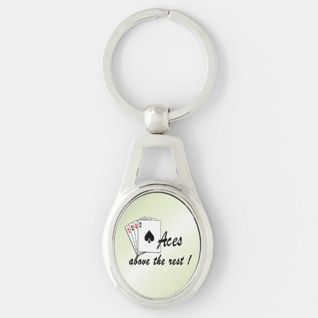Aces Above the Rest Green Keychain (Front)