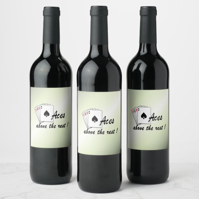 Aces Above the Rest Green Wine Label (Bottles)