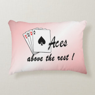 Aces Above the Rest Red Accent Pillow