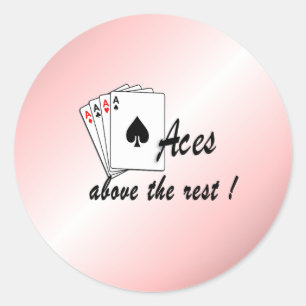 Aces Above the Rest Red Classic Round Sticker