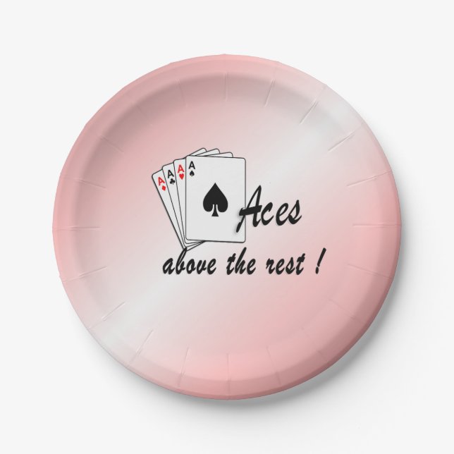 Aces Above the Rest Red Paper Plate (Front)