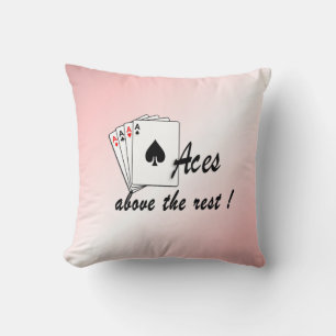 Aces Above the Rest Red Throw Pillow