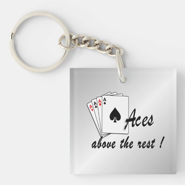 Aces Above the Rest Silver Keychain (Front)