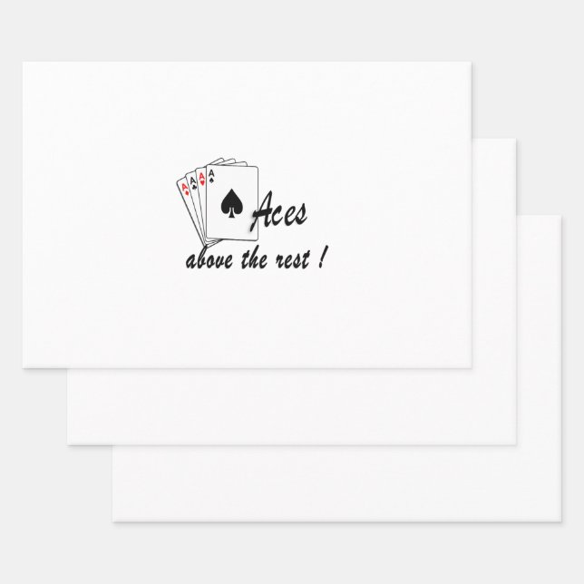 Aces Above the Rest White Wrapping Paper Sheet (Set)