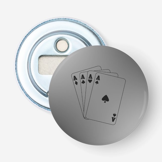 Aces Poker Hand Bottle Opener (Front)