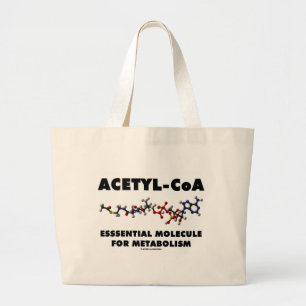 Acetyl-CoA Essential Molecule For Metabolism Large Tote Bag