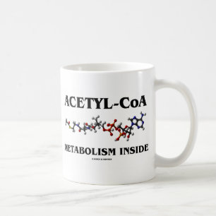 Acetyl-CoA Metabolism Inside Chemical Molecule Coffee Mug