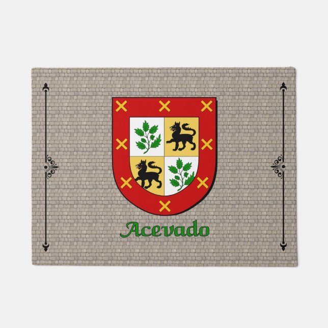 Acevado Historical Shield on Cobblestone Doormat (Front)