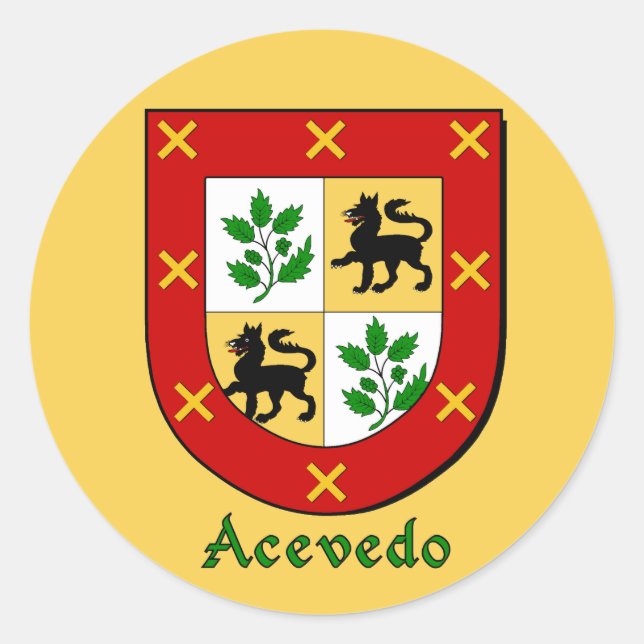 Acevedo Family Shield Stickers (Front)