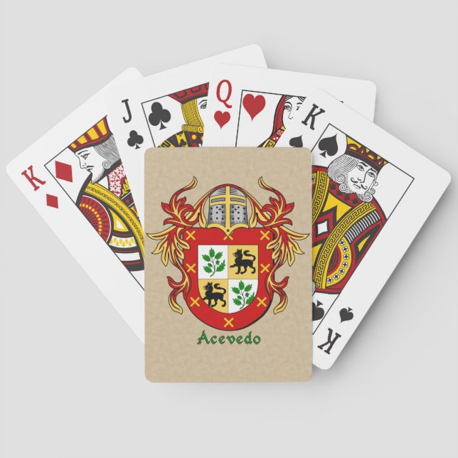 Acevedo Heraldic Shield with Mantling Playing Cards (Back)