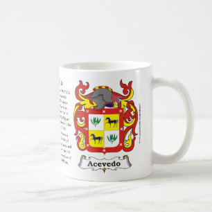 Acevedo, the History, the Meaning and the Crest Coffee Mug