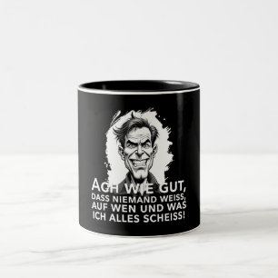 Ach wie gut, dass niemand weiß, worauf ich... Two-Tone coffee mug