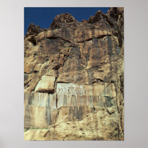 Achaemenid rock relief of King Darius I Poster