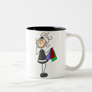 Achats et chiffre tasse de bâton de portable