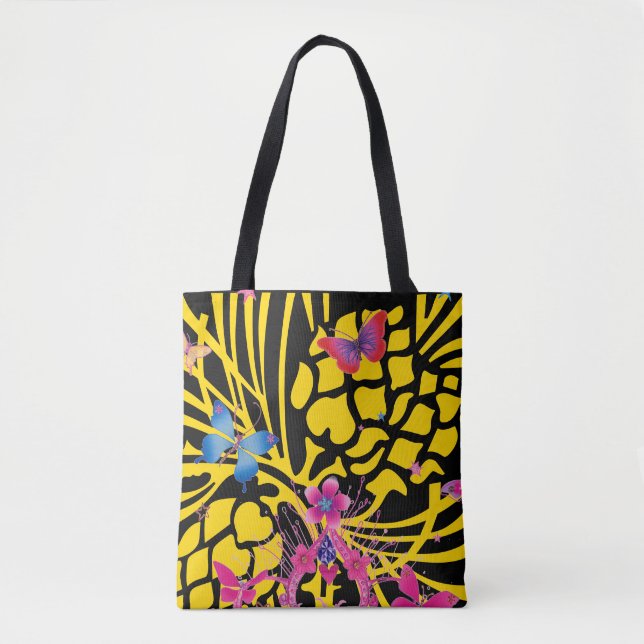 Achempong Custom Color Butterfly All Over Print Tote Bag (Front)
