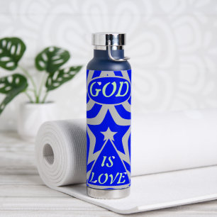 Achempong God Is Love Star Blue & Gray Stainless  Water Bottle