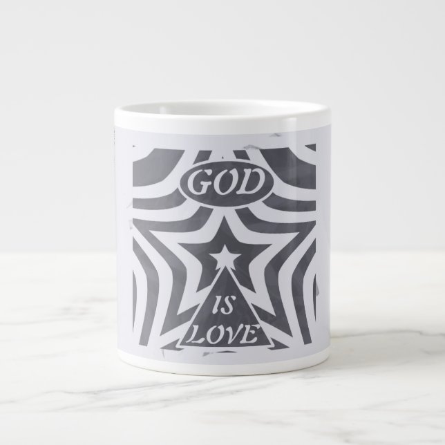 Achempong God Is Love Star Blue & Grey - Oversize  Large Coffee Mug (Front)