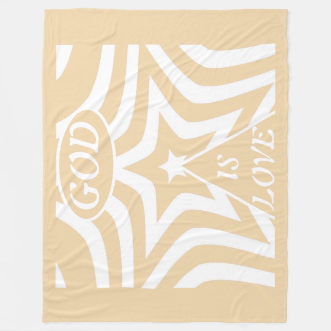 Achempong God Is Love Star Creamy Sandstone Fleece Blanket (Front)