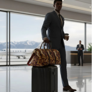 Achempong Private Jet Edition: Crimson Gold Carry Duffle Bag