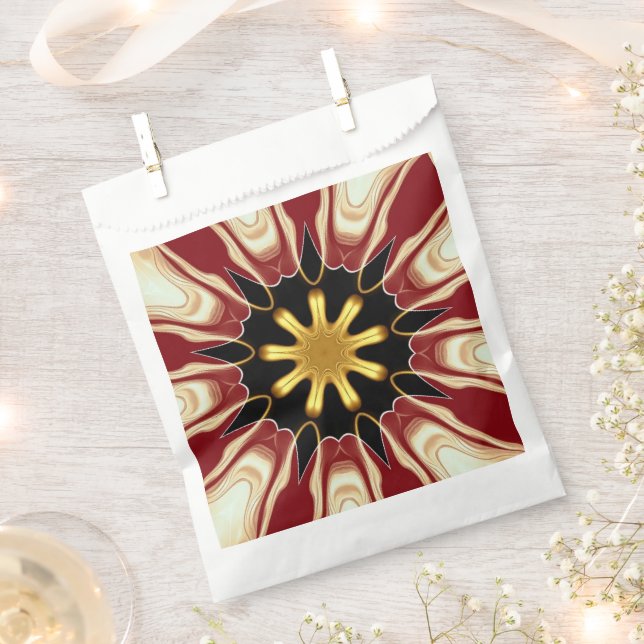 Achempong: Starburst | Deep Crimson & Gold Luxury  Favour Bag (Clipped)