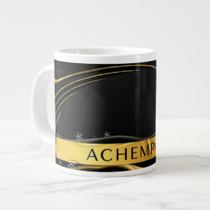 Achempong: The Auric Cascade Opulent Liquid Gold Large Coffee Mug