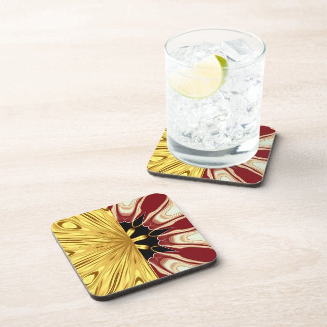 Achempong: The Gilded Zenith Opulent Swirl Crimson Coaster (Right Side)