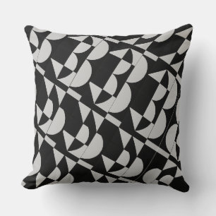 Achempong Zazzle: Geometric Black White Modern Art Throw Pillow