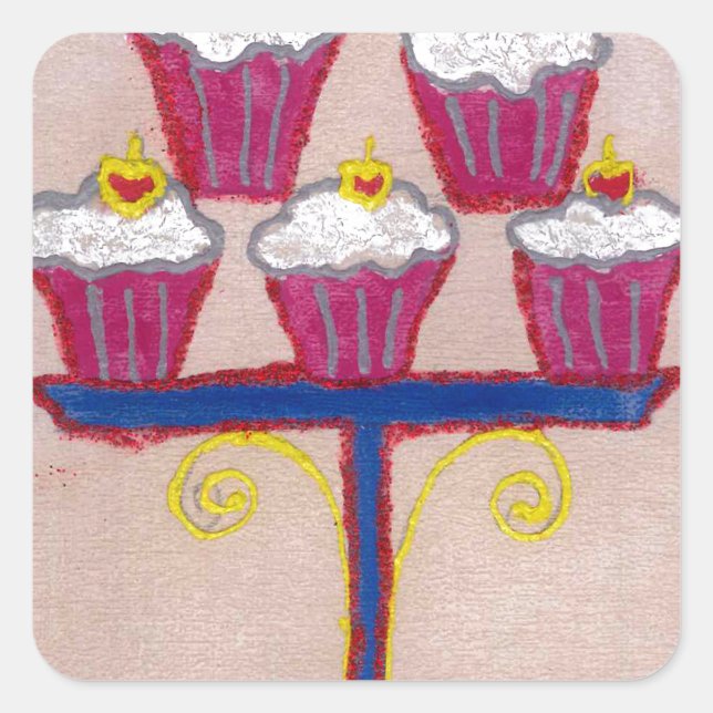 Achempong's Artful Inspirational Cupcake Couture Square Sticker (Front)