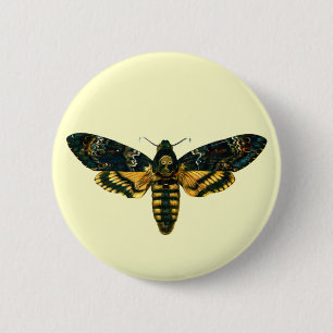 Acherontia atropos (Death's Head Hawkmoth) 2 Inch Round Button