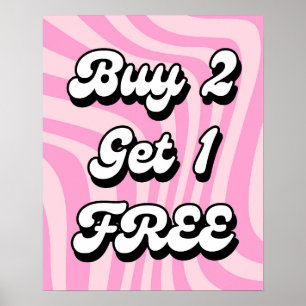 Acheter 2 Obtenir 1 Vente Gratuite Signe, Poster V