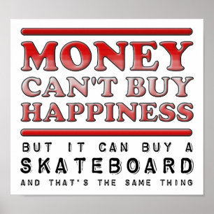 Acheter Happiness Skateboard Funny Poster