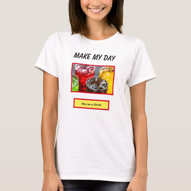 achetez-moi un verre cheky blanc T-shirt (Devant)