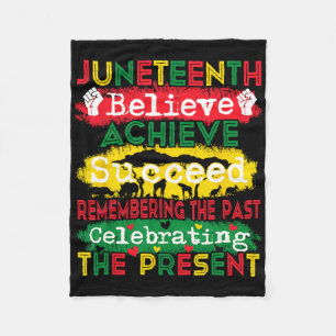 Achieve Believe Succeed Remembering Celebrating Ju Fleece Blanket