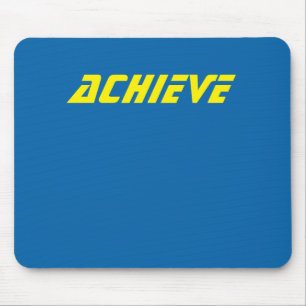 Achieve, Inspirational Typography Sky Blue  Mouse Pad