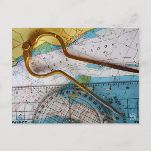 Achieve your goals by charting a course. postcard