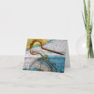 Achieve your goals by charting a course. thank you card