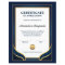 Achievement Appreciate Gold Blue Certificate 