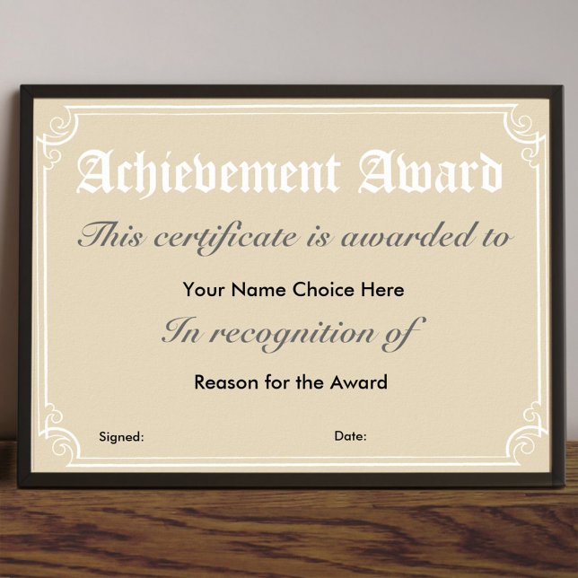 Achievement Award Certificate Poster (Creator Uploaded)