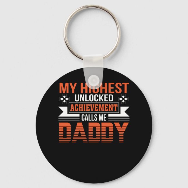 Achievement Calls Me Video Gamer Dad Keychain (Front)