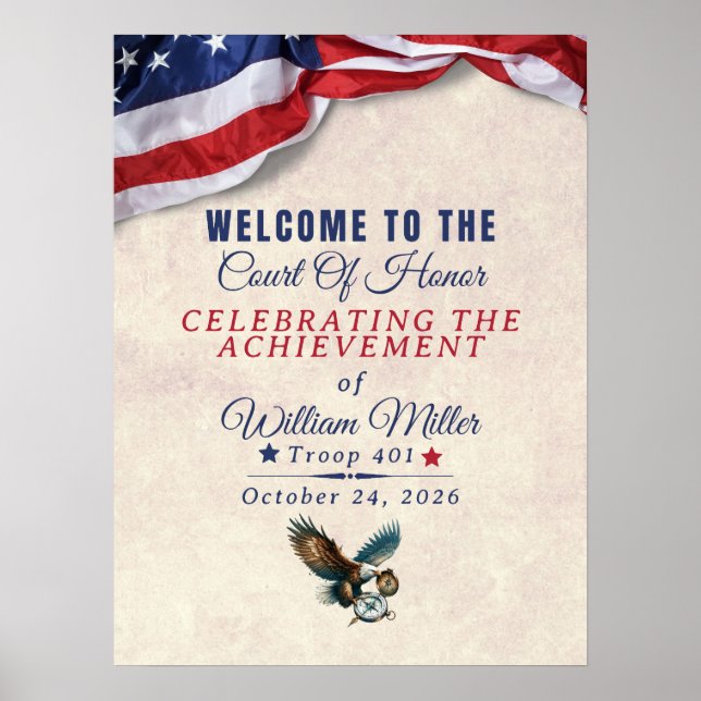 Achievement Ceremony Welcome Poster – Custom Name (Devant)